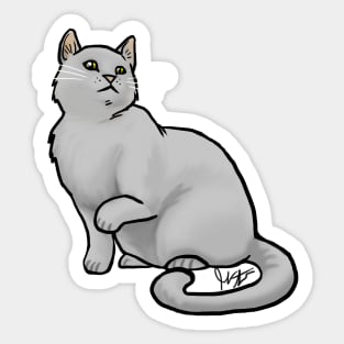 Cat - Eurpoean Shorthair - Gray Sticker